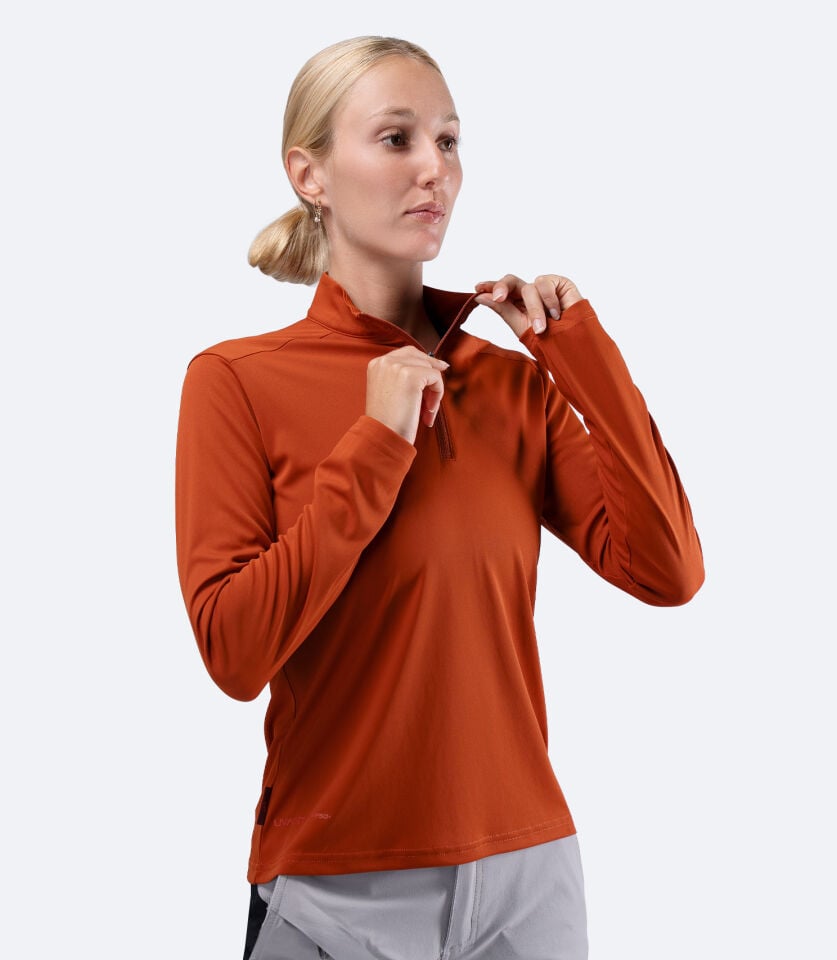 UVActive 1/4 Zip Top L/S RDE Kadın