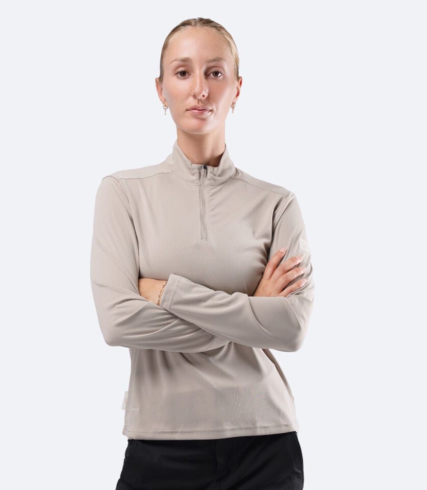 UVActive 1/4 Zip Top L/S STN Kadın
