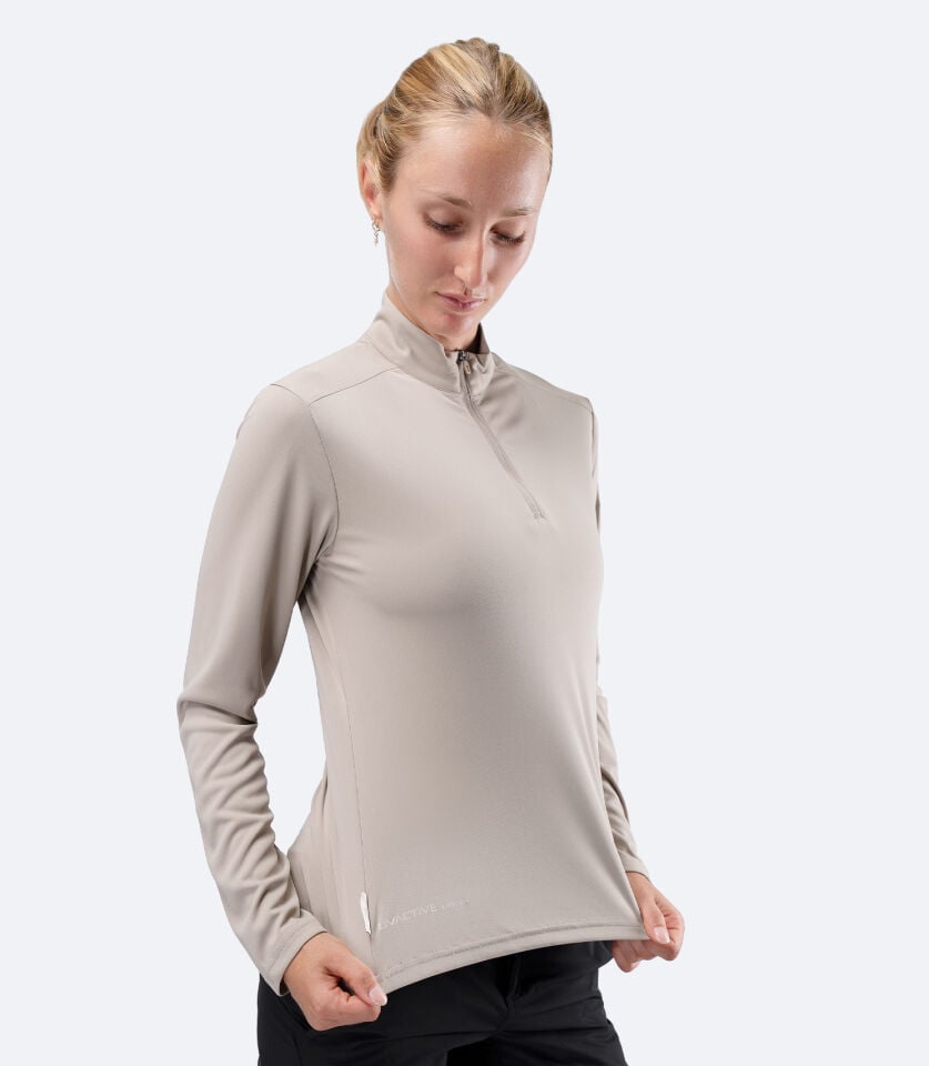 UVActive 1/4 Zip Top L/S STN Kadın