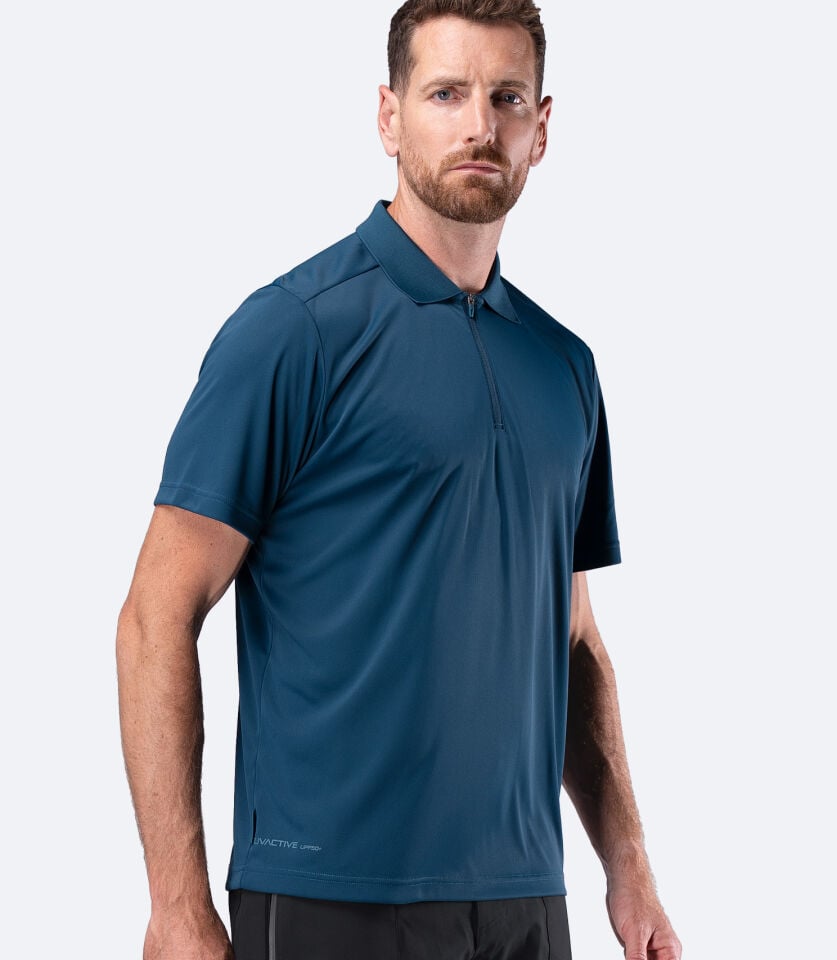 UVActive Zip Sports Polo S/S TEA Erkek