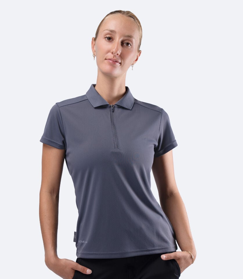 UVActive Zip Sports Polo S/S SLT Kadın