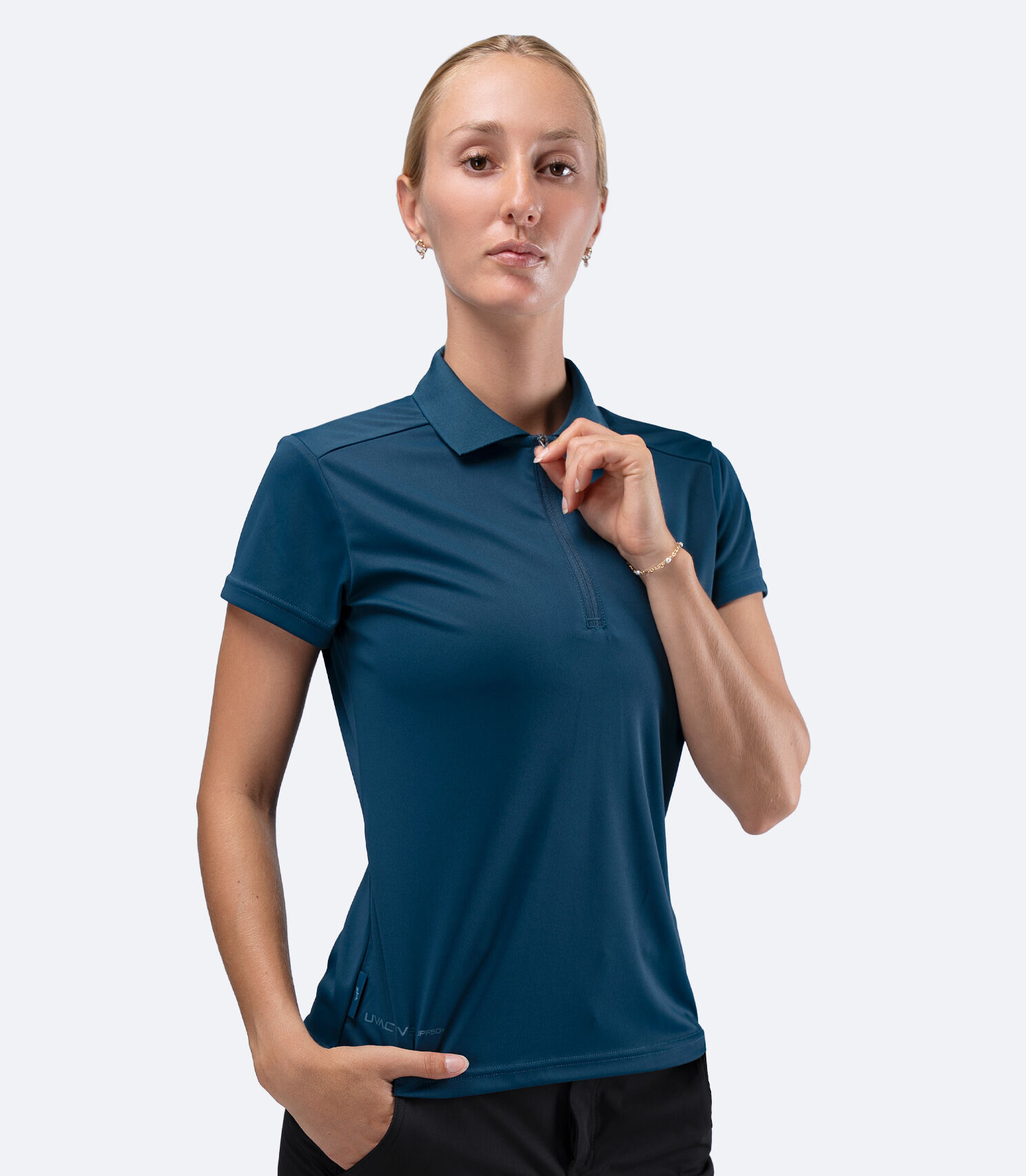 UVActive Zip Sports Polo S/S TEA Kadın