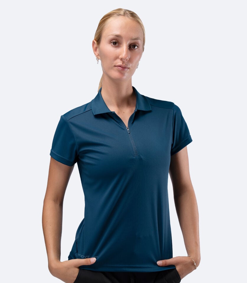 UVActive Zip Sports Polo S/S TEA Kadın