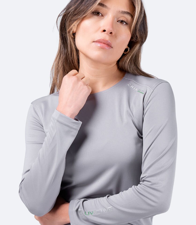 UVActive™ Uzun Kollu Üst Gri