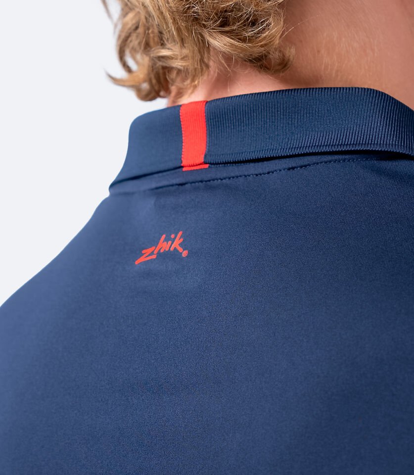 UVActive™ Fermuarlı Spor Polo Kısa Kollu Lacivert