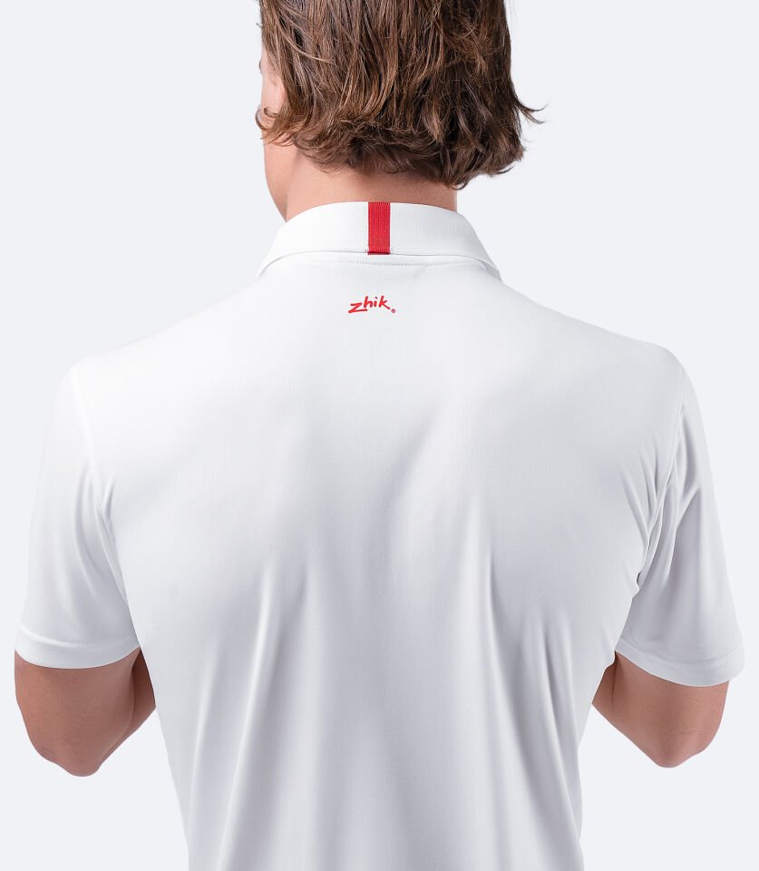 UVActive™ Fermuarlı Spor Polo Kısa Kollu Beyaz