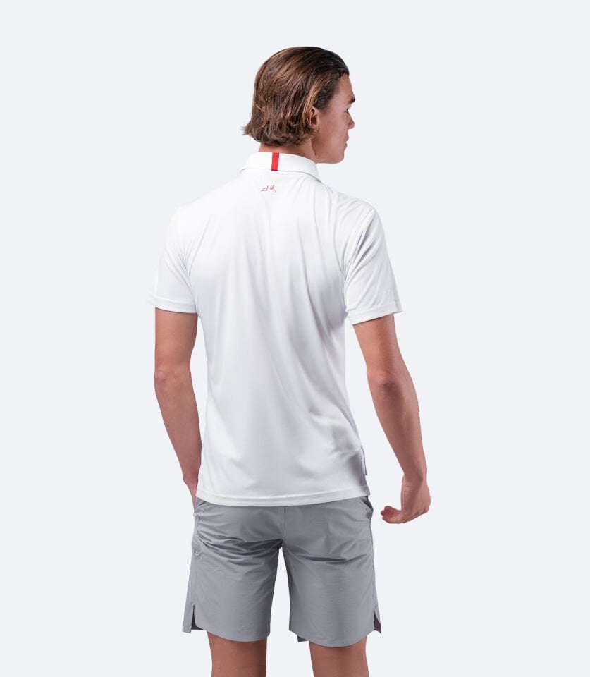 UVActive™ Fermuarlı Spor Polo Kısa Kollu Beyaz