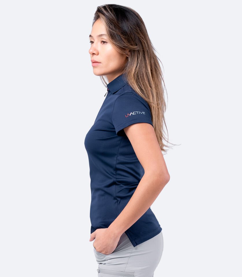 UVActive™ Fermuarlı Spor Polo Lacivert