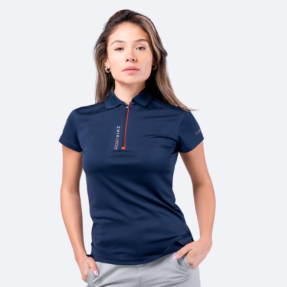 UVActive™ Fermuarlı Spor Polo Lacivert
