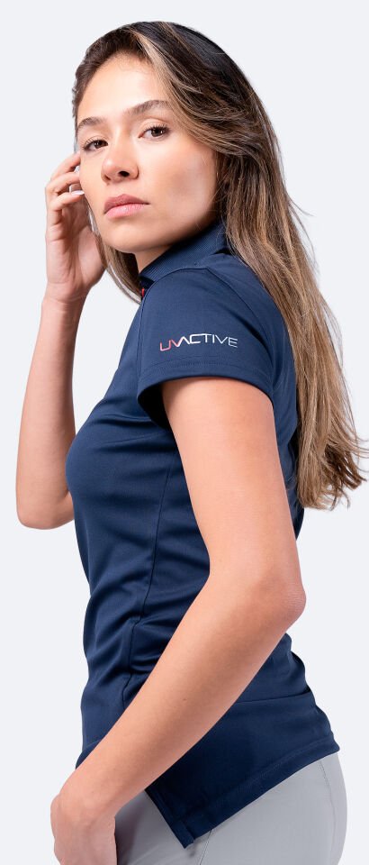 UVActive™ Fermuarlı Spor Polo Lacivert